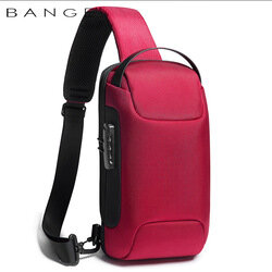 BANGE Large Capacity Men's Messenger Bag Ultralight and Portable Multi Pocket Waterproof Backpack Travel Chest Bag for 9.7" iPad