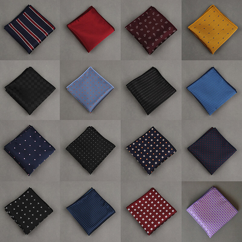 InjHandkerchief-Serviette de poche carrée vintage pour hommes, olympiques d'affaires, serviette de poitrine rayée, imprimé floral, accessoires trempés, mode