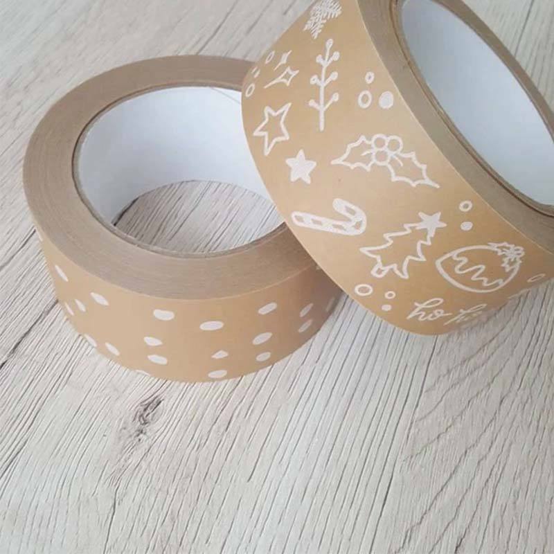 Customized productBox Seal Tape Custom Logo Water Activated Reinforced Kraft Paper Tape Adhesive Custom Packing Tape
