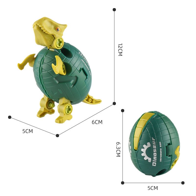Dinosaur Building Block Model for Kids, Assembling Toy, Deformed Egg Assembly, DIY Nut