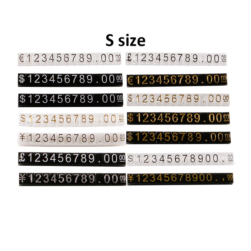 Preço de exibição cubo preço ajustável tag para jóias preço display contador suporte número letra dólar euro preço bloco kit