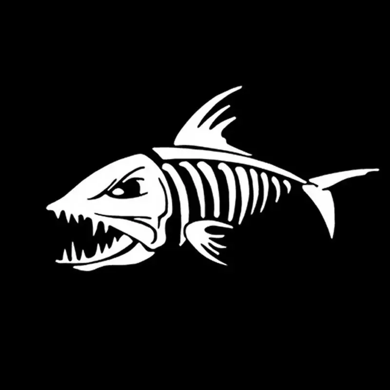 ملصق إبداعي لعظام السمك البحري ، ملصقات شخصية للدراجات النارية لصائق عظام السمكة ، 18*10 سيارة
