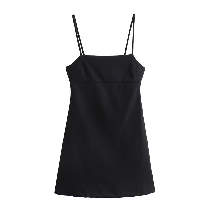 New elegant style mini dress with suspender in black