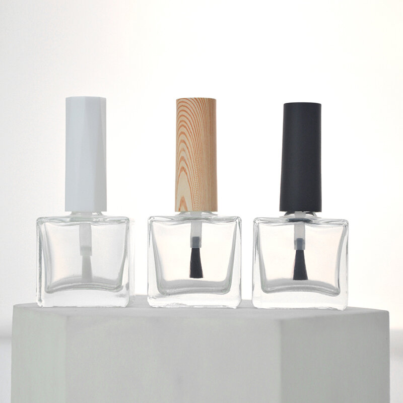 Botella vacía para esmalte de uñas, recipiente de vidrio con pincel, contenedor de retoque, 3ML, 5ML, 10ML, 15ML, 1 unidad