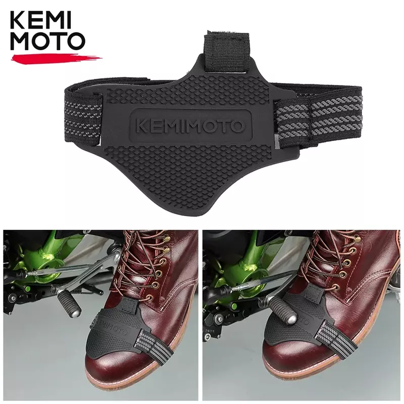 KEMIMOTO แผ่นเปลี่ยนเกียร์รถจักรยานยนต์แบบปรับได้,ฝาครอบรองเท้ารถจักรยานยนต์ที่ทนทานป้องกันการลื่นไถลตัวเปลี่ยนเกียร์