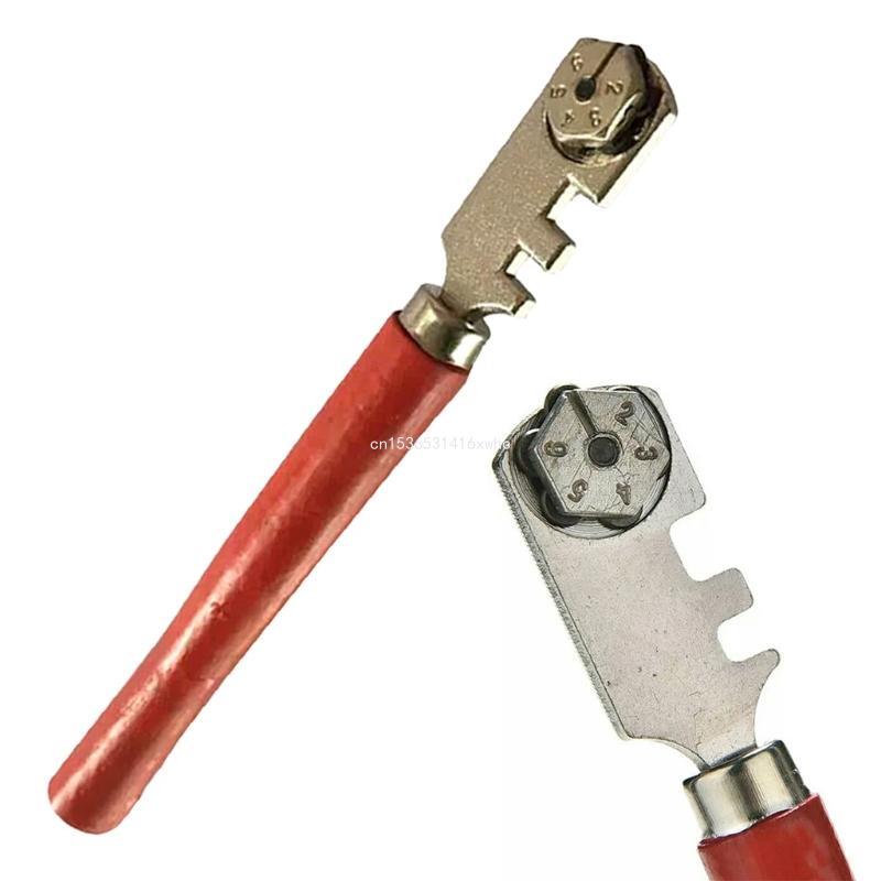 Dropship wielofunkcyjny przenośny 6-kołowy nóż do szkła okrągłe płaskie narzędzie tnące szklany nóż Craft narzędzie tnące cięcie