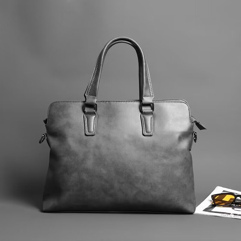 Роскошный мягкий кожаный мужской портфель для мужчин, деловая сумка для ноутбука в стиле ретро, мужской ручной тоут, повседневный мессенджер на ремне