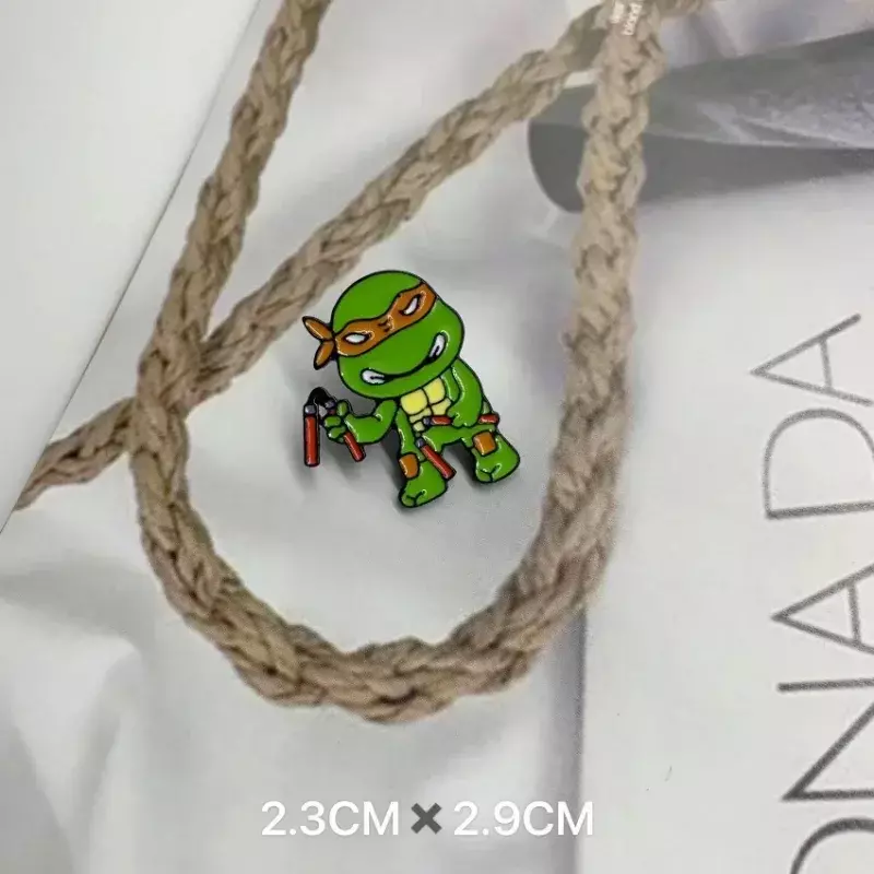 Ninja Schildkröten Anime Metall Emaille Brosche Anstecknadel Cartoon Abzeichen auf Rucksack Kleidung Hosen Dekoration Zubehör Schmuck Geschenke