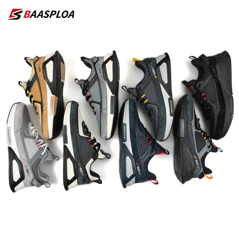 Baeploa-メンズカジュアルスポーツシューズ,革製防水スニーカー,滑り止め,通気性,2022