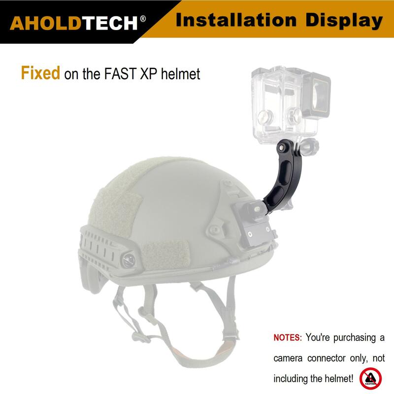 CNC Alumínio Alloy Helmet Camera Bent Bar Adapter, NVG Mount, Base Connector para Gopro Hero Câmeras, Câmeras Esportivas