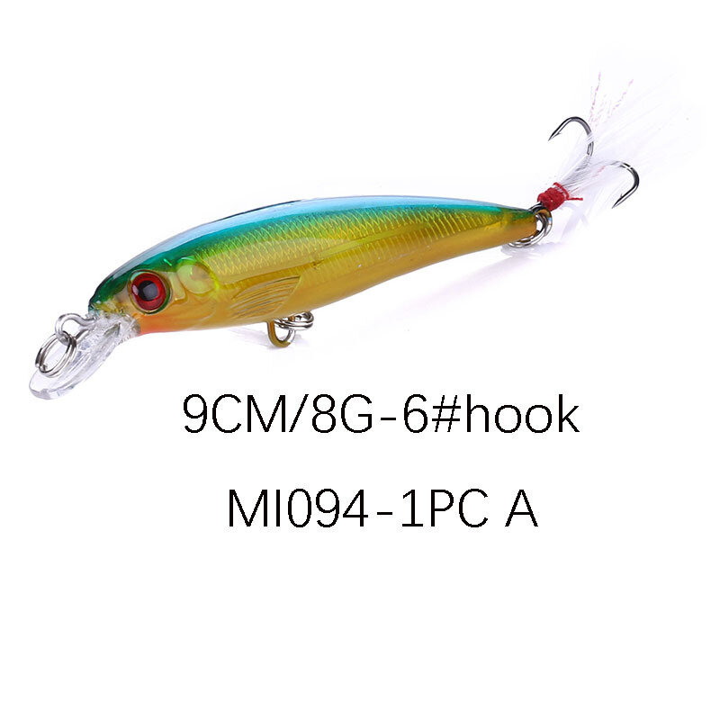 9cm 8g 10 Colors Artificial Minnow Lure Fishing Baits Equipment Items 2022 New Free Shipping Items Sea Wobbler Crankbaits Summer