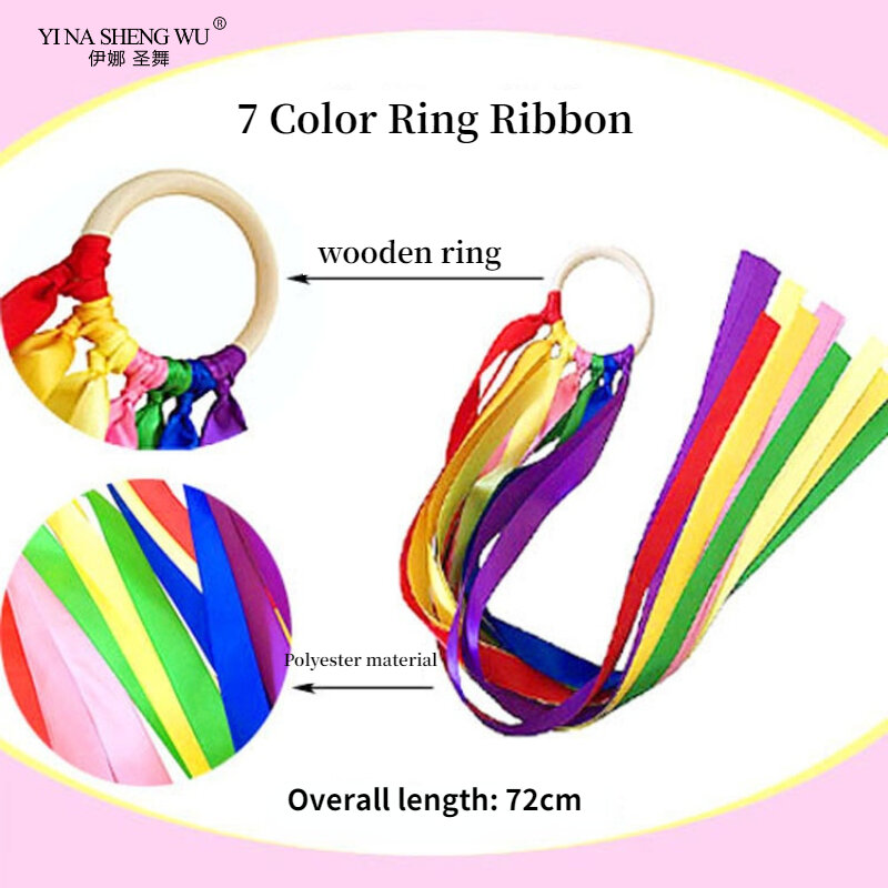 Montessori Style giocattolo sensoriale strumenti per bambini campane Baby Colorful Ribbon Ring bambini ginnastica Dance Ribbon Rainbow Streamers