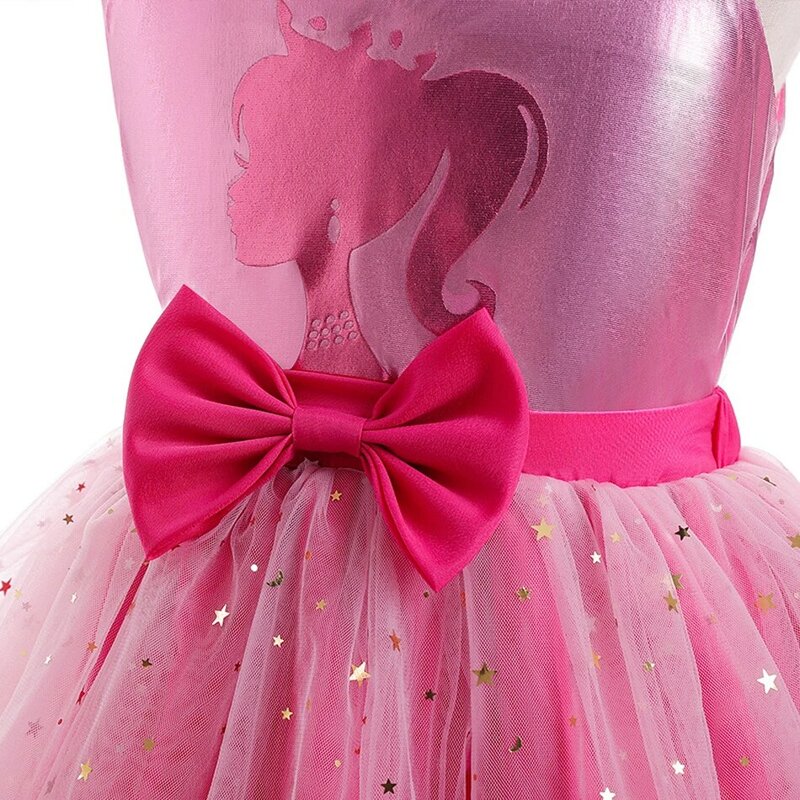 Prinzessin Mädchen rosigen Film Tutu Kleid für Mädchen Brief b Geburtstags feier Neujahr Weihnachten Kostüme Margot Ken Robbie