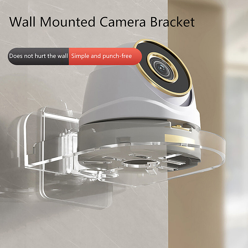 Soporte de cámara de vigilancia de seguridad sin perforaciones, montaje en pared, autoadhesivo para el hogar, fijador sin taladro, 1 piezas