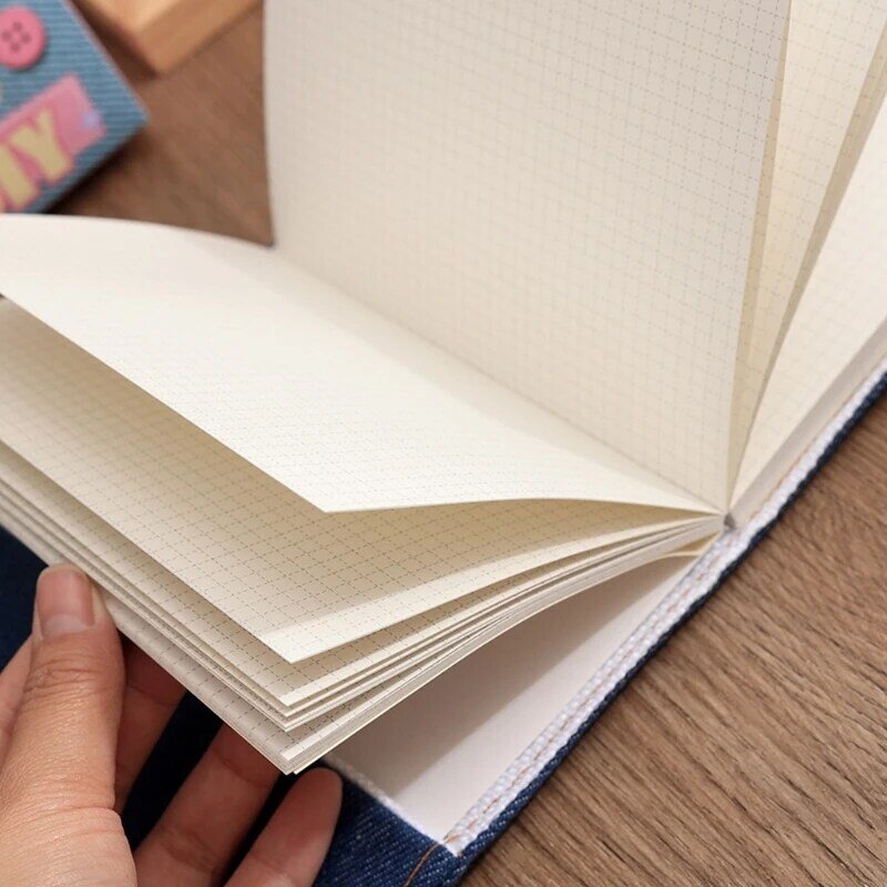 Denims-Conjunto de cuaderno clásico de tela, cuadernos medianos Retro, kit de libro de mano antiguo con Material de bricolaje