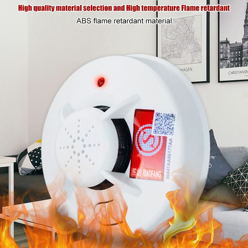 Home Smoke Detectors White Warning Alarm Tester Wireless with Batteries Indoor Poison Gas Sensor Home Security Smokes Detector