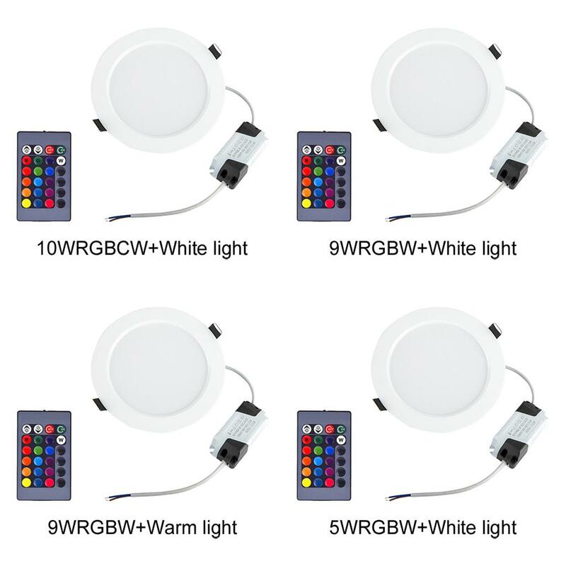 Luces de techo RGBW Downlights, lámpara redonda para sala de estar y dormitorio