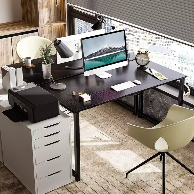 48-Zoll-Computertisch, moderner einfacher Schreibtisch für das Home Office, Schreibtisch für Studenten, schwarz