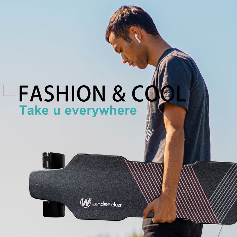 2024 New Electric Skateboard with Remote Control for Beginners, 350W Brushless Motor, Max 12.4 MPH