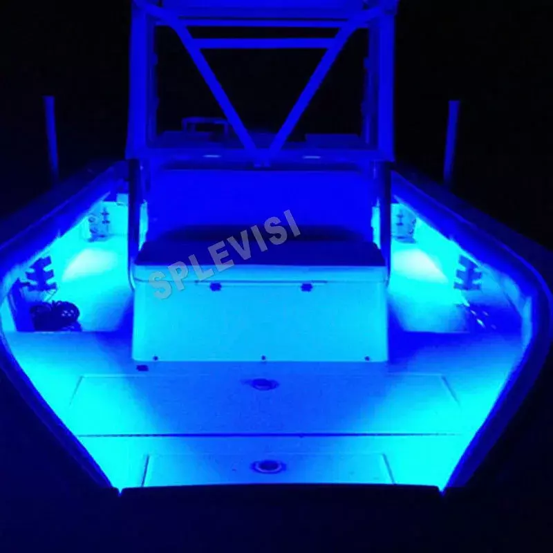 2 × 12 "ledボートライトデッキ礼儀弓トレーラーポンツーン12v防水ボートマリンデッキインテリア照明