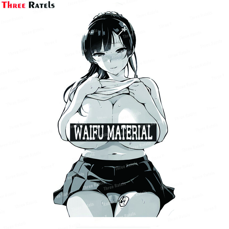 Three Ratels J999 Waifu material Lewd Ecchi Ahegao Busty Anime Girl Sticker for Laptop Luggage Skateboard Decoration