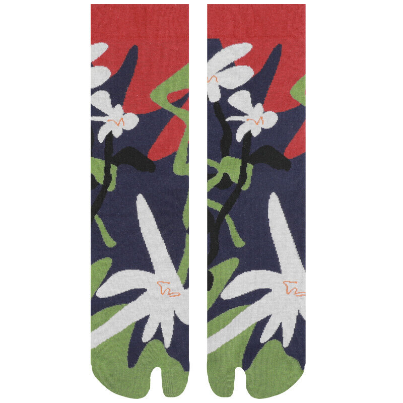 Calcetines de algodón peinado con punta dividida para mujer, calcetín de diseño Jacquard, serie Mountain Moon Kee, Tabi, 2023