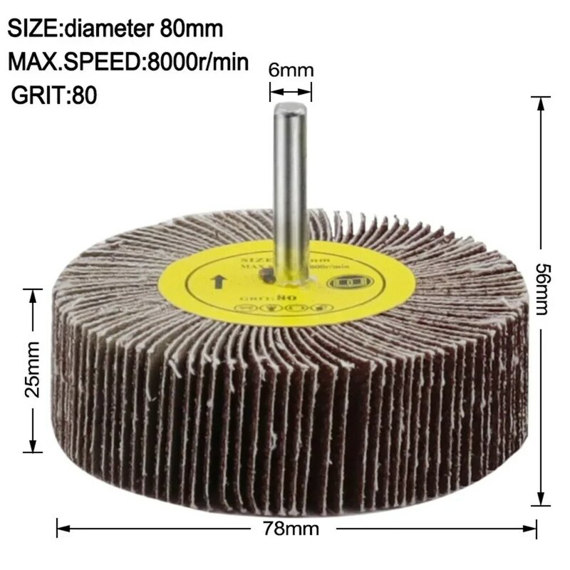 16-80mm 80 Grit Sanding Flap Wheel Disc Abrasive Grinding Wheel Dremel Accessories Sandpaper Grinding Polishing Tools For Drill