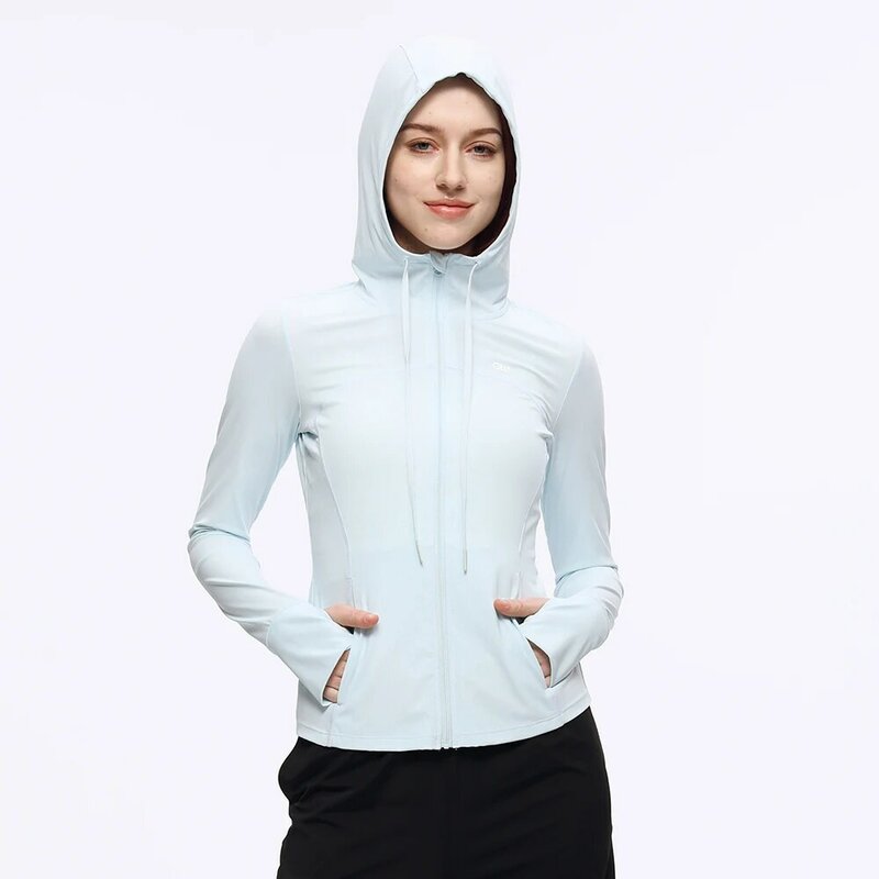 Женская одежда для бега OhSunny, 2024, модные облегающие куртки с длинным рукавом и защитой от УФ-лучей, пальто для йоги, уличная спортивная одежда