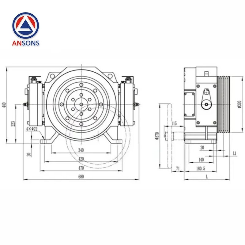 MCK100 MONA DRIVE Elevator Traction Machine magnete permanente sincrono Gearless Ansons Elevator pezzi di ricambio