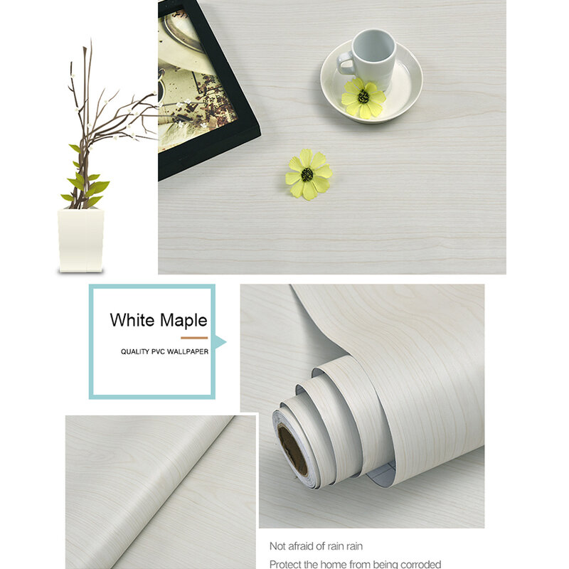 Kertas Dinding Perekat Diri Tahan Air PVC Stiker Vinyl Dekorasi Kabinet Mebel Dinding Dalam Gulungan Kayu untuk Dekorasi Rumah