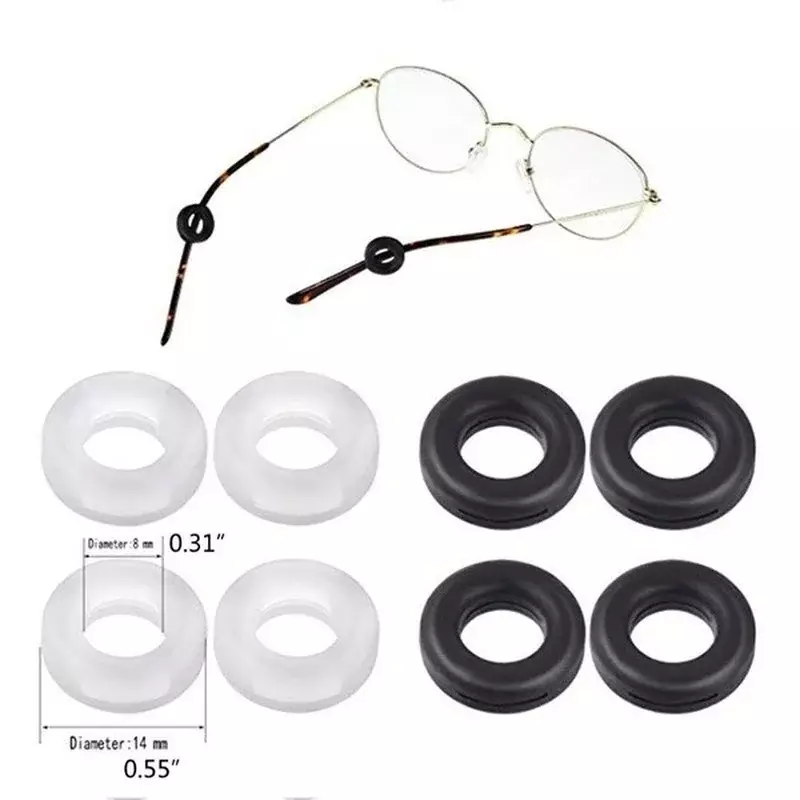 Ganchos antideslizantes de silicona transparente para gafas, soporte de sujeción redondo, elásticos, accesorios para gafas, 20 piezas