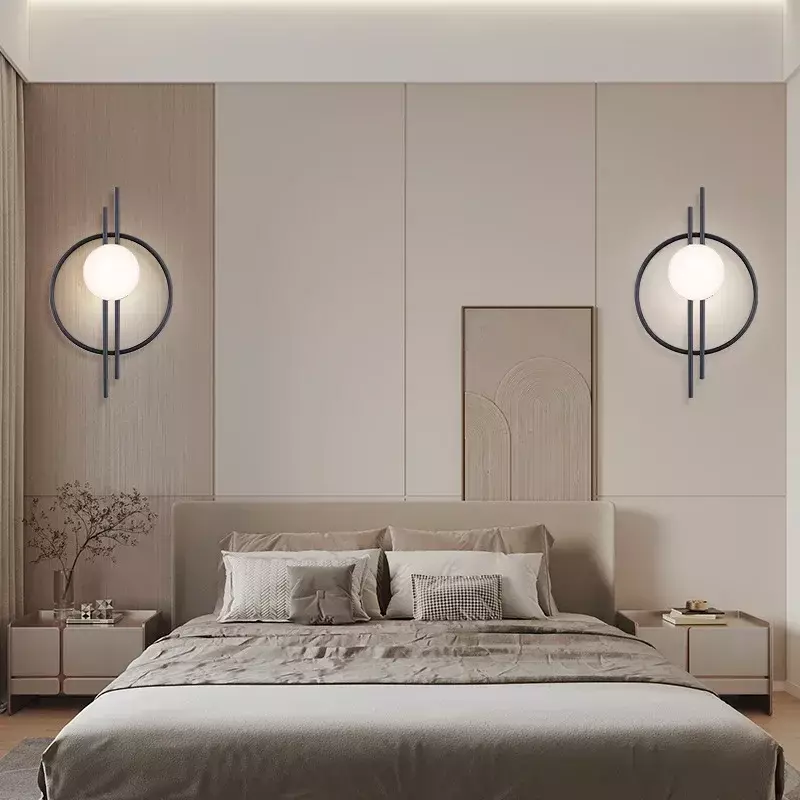 Nowoczesna lampa kinkiet LED do salonu jadalnia sypialnia nocna telewizja w tle oświetlenie do dekoracji domu oprawa błyszcząca