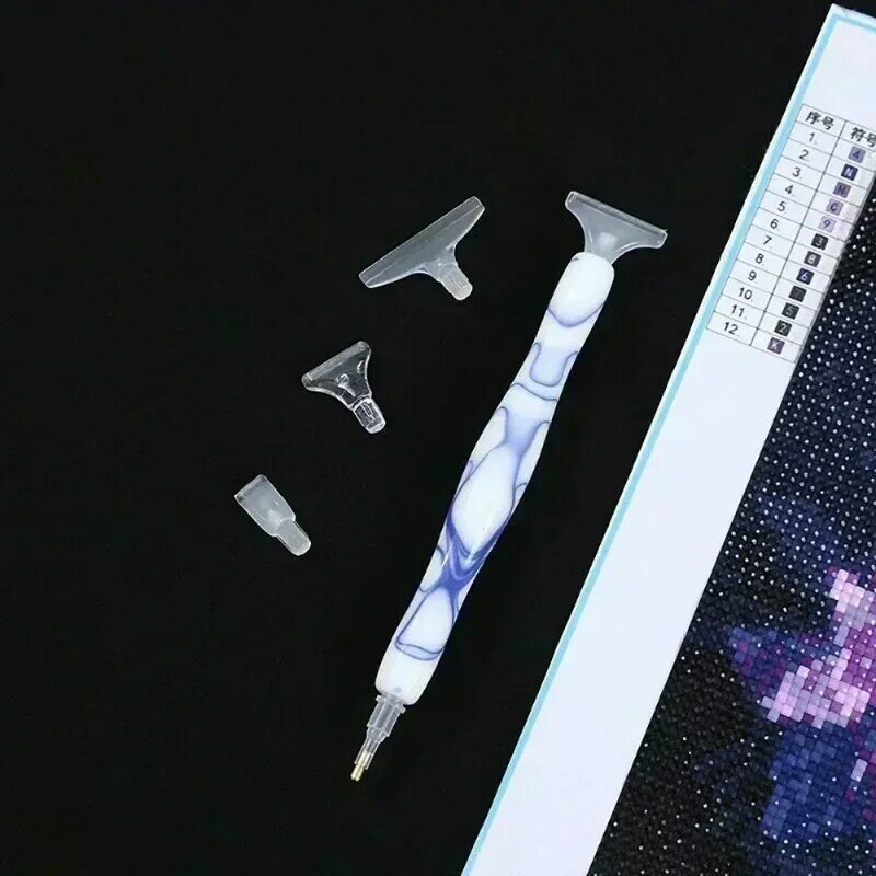 Ensemble de stylos de forage par points pour stylo diamant bricolage, outil de broderie en résine, accessoires multifonctionnels, 5 têtes de stylo, 5D