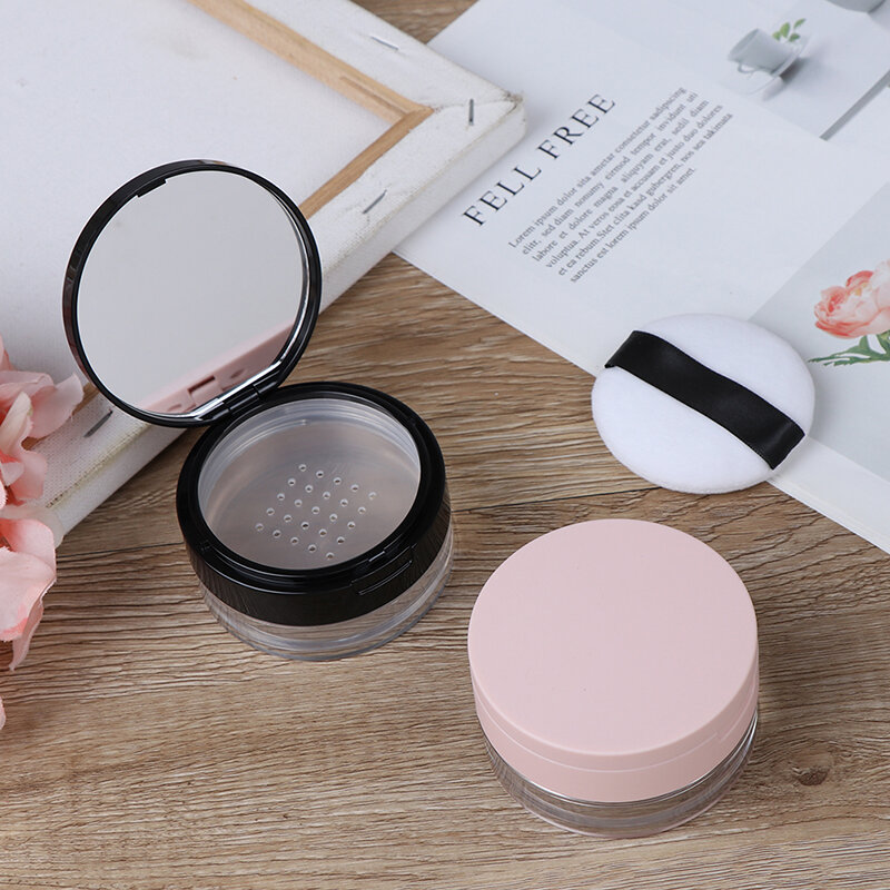 4 Style Empty Cosmetic Sifter Loose Jar Container Puff Box With Mirror Makeup Container Case
