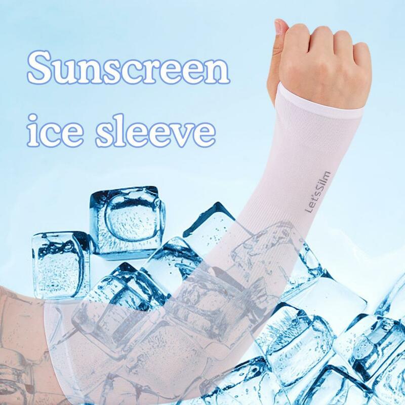 Mangas de protección solar Unisex, guantes de seda de hielo de secado rápido para conducir, deportes, correr, pesca, ciclismo, Verano