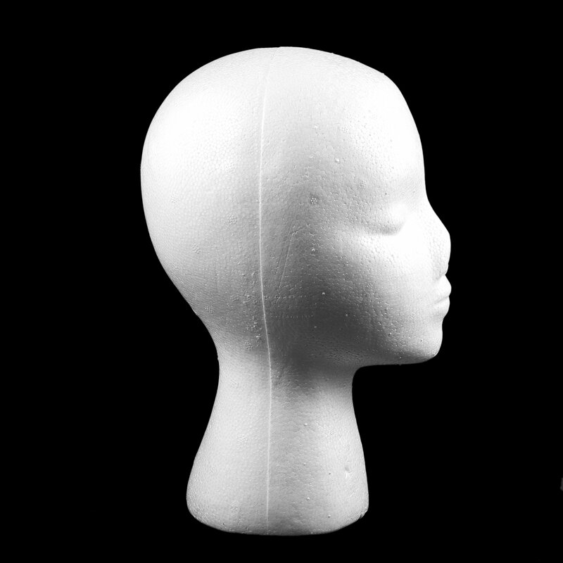 DUNI/ Tête de Mannequin Femelle en Mousse (Polystyrène), Exposant pour Casquette, Casque, 4x27.5x52cm