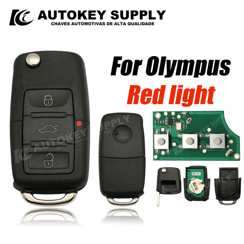 Do sterowania OLI/nowy kompletny klucz samochodowy Olympus 001 niebieskie czerwone światło AKBPCP079 Autokeysupply