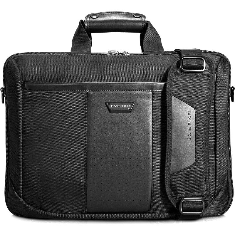 EKB427BK17-Sac en nylon balistique et cuir pour ordinateur portable de 13 à 17.3 pouces, sacoche noire adaptée aux voyages