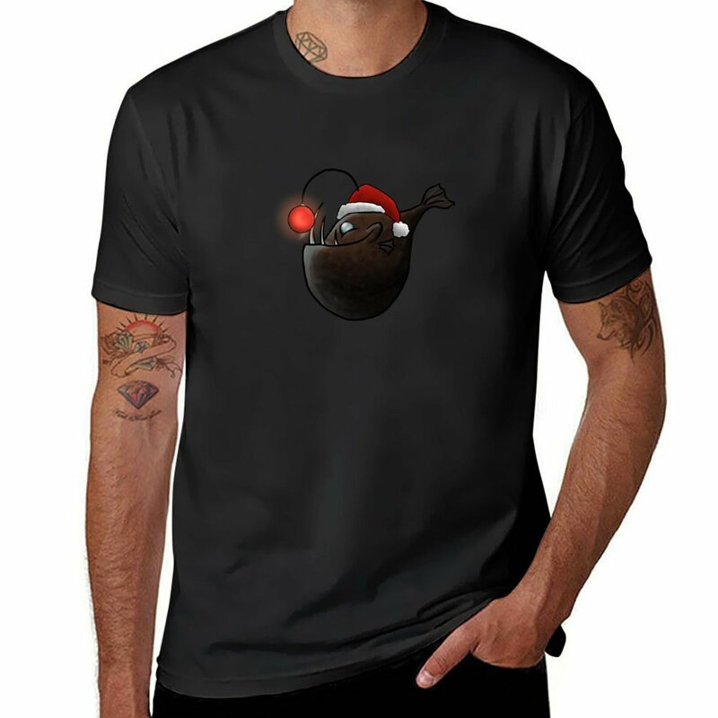 Kerst Frogfish T-Shirt Jongens Dierenprint Customizeds T-Shirts Voor Mannen