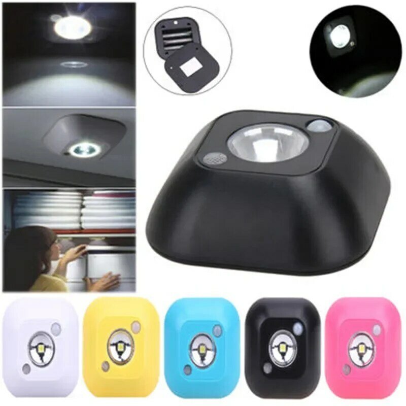 Mini Wireless LED Night Light, PIR Sensor de Movimento Infravermelho Ativado, Lâmpada para Parede, Gabinete, Escadas, Lâmpada