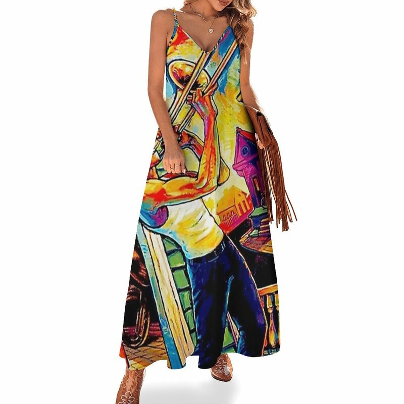 New Jazz Orleans music Sleeveless Dress elegant dresses plus sizes long dresses for women