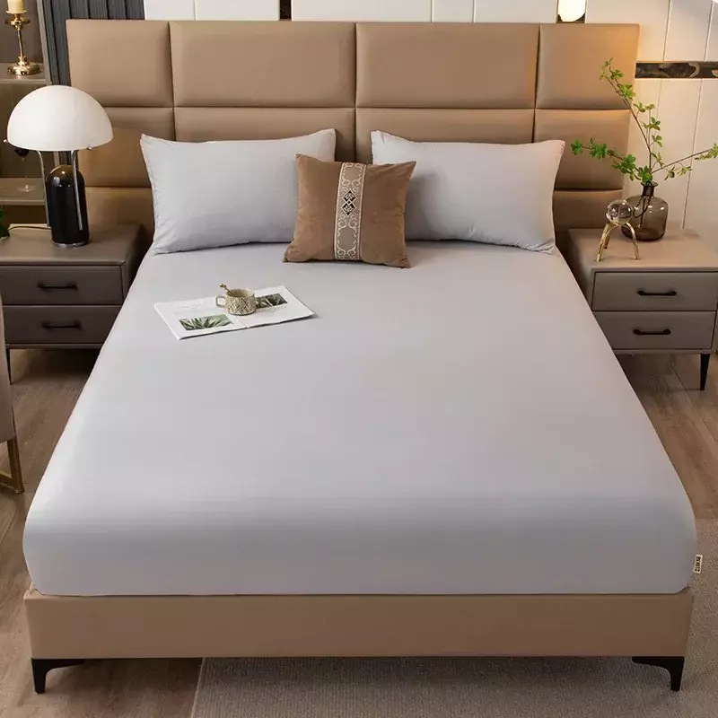Solid color washed raw cotton bed sheet, single piece full protection bed cover, bed sheet, bed cover, and mattress 322