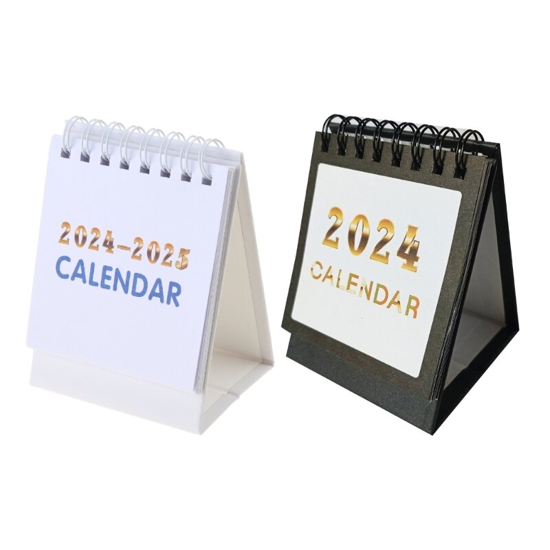 Mini calendrier de bureau multifonctionnel avec numéros de semaine, calendriers debout, ornements pour employés de bureau et étudiants, 2024