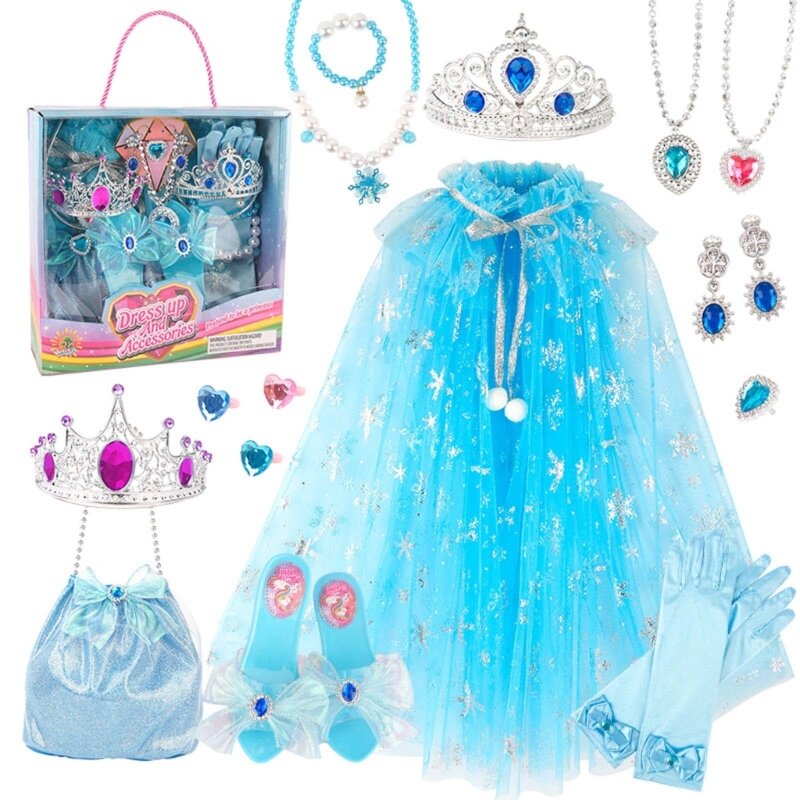 プリンセスドレスアップ服少女用手袋ハンドバッグおもちゃギフトドロップシッピングが含まれています