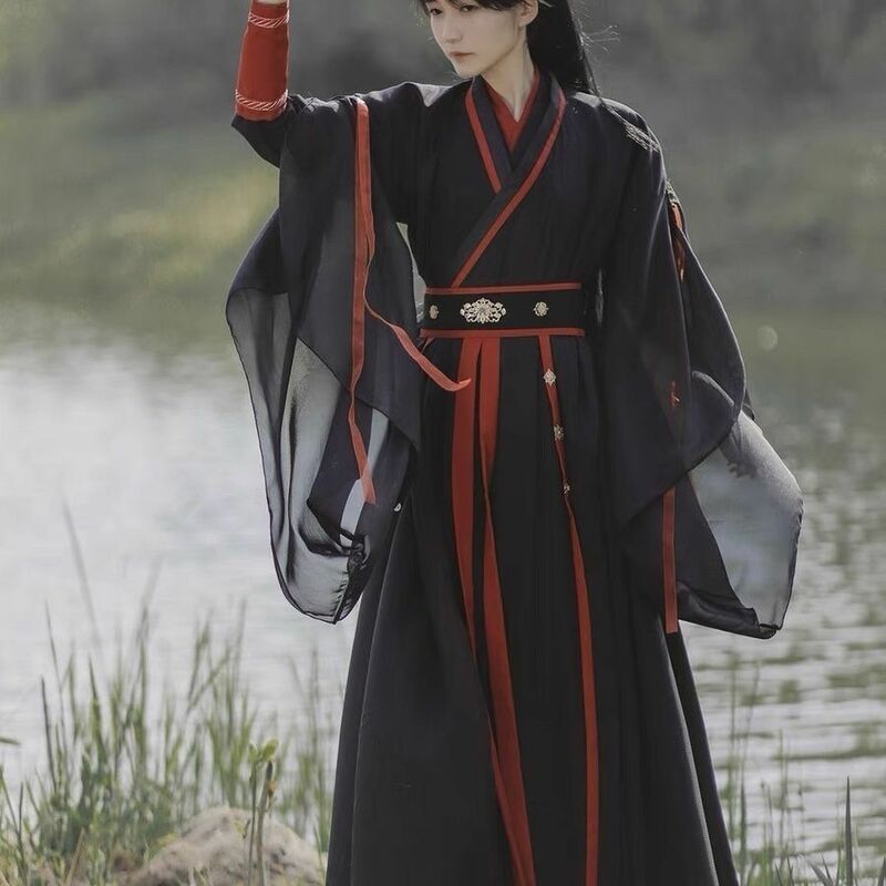 Costume de prairie de style Wei Jin pour adultes, robe Han unisexe, col croisé, cabane, cosplay, 03, style chinois, nouveau