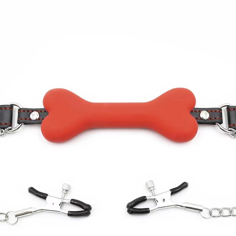 Produkty erotyczne silikonowe pies kości Gag usta wtyczki piłki zabawy dla dorosłych Sex niewolnik BDSM Bondage biegów Cosplay SM zabawki erotyczne dla par