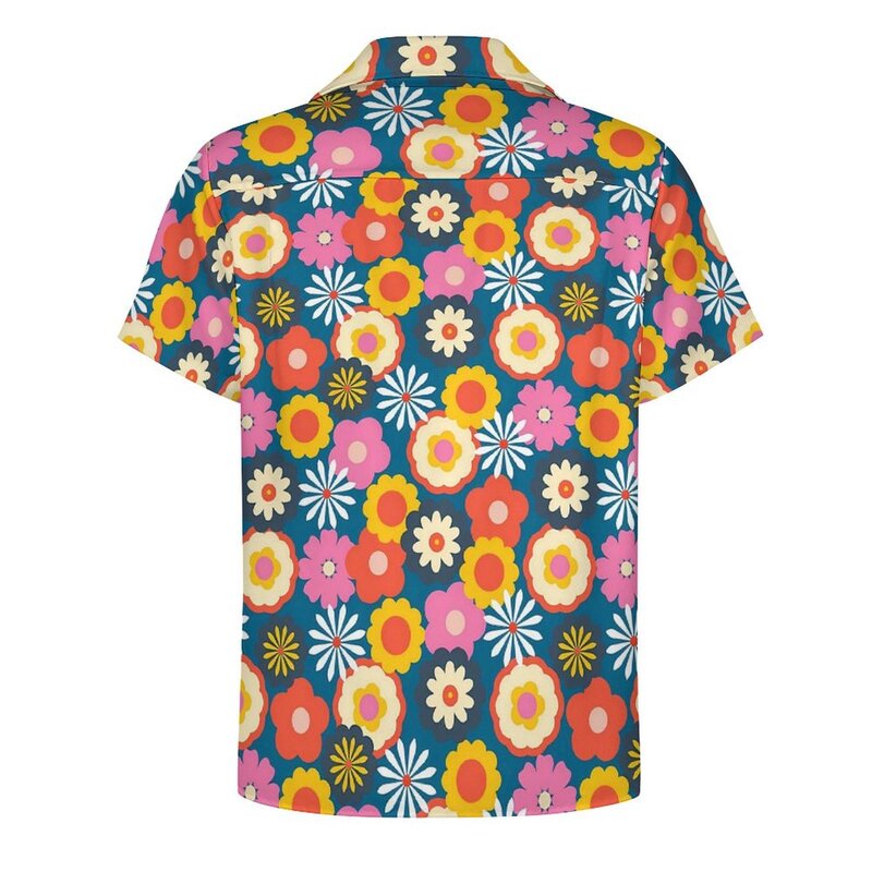 Гавайская Свободная рубашка с коротким рукавом и принтом ромашки, Y2K