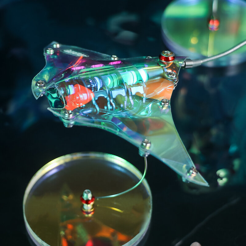 Conjunto de medusas translúcidas de Metal, juguete mecánico, estatua de arquero, juego de decoración 3D, juguete de regalo para estudiantes, pez linterna