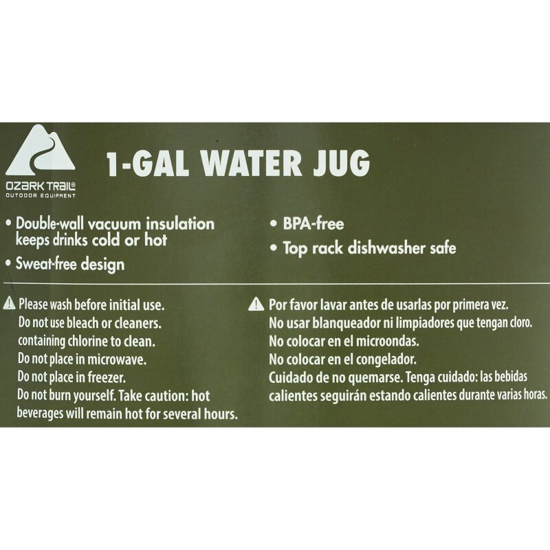 Pichet à eau en acier inoxydable, 1 gallon, Ozlavabo Trail