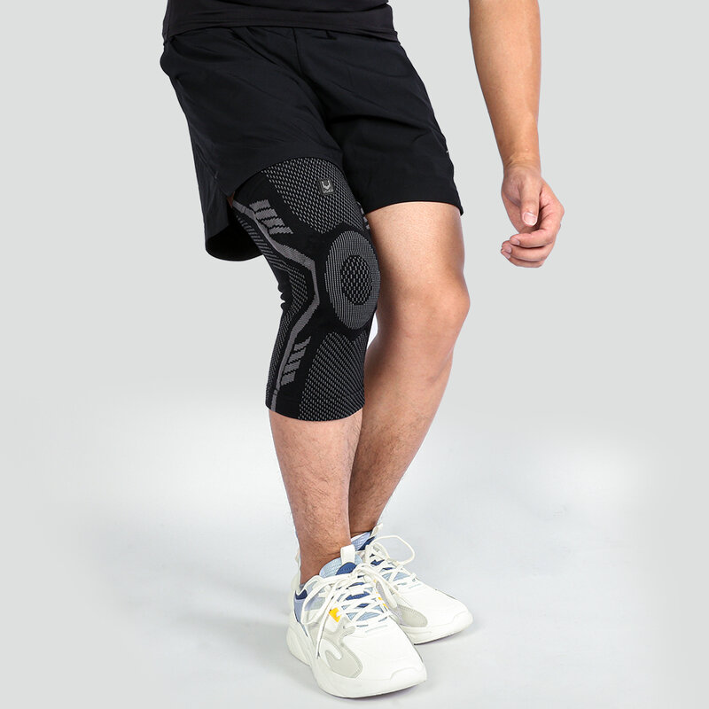 膝パッド,スプリングブレース,コンプレッションニースリーブ,伸縮性のある通気性のあるメニスカス,膝蓋骨保護膝サポート